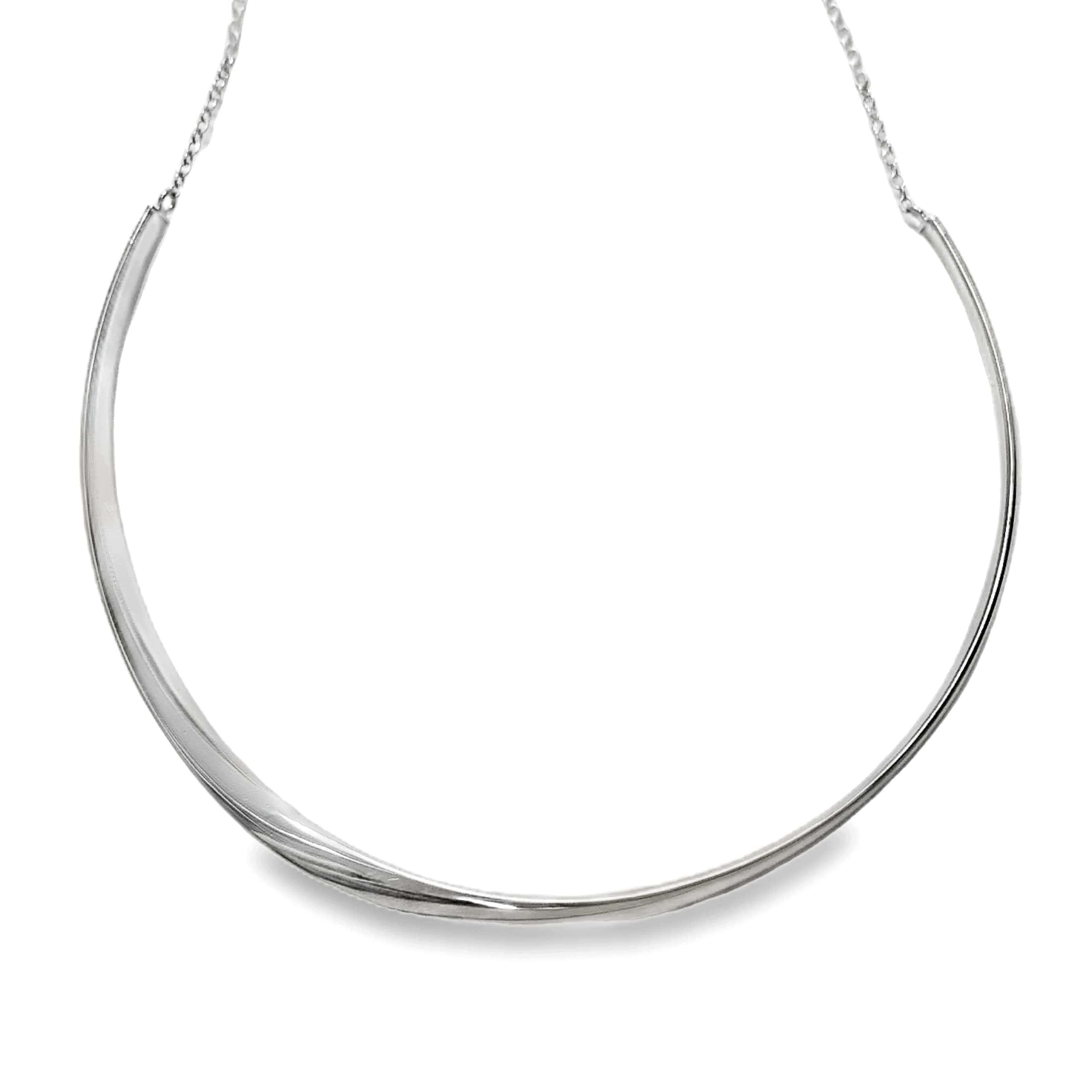 STERLING SILVER TWIST COLLAR NECKLACE