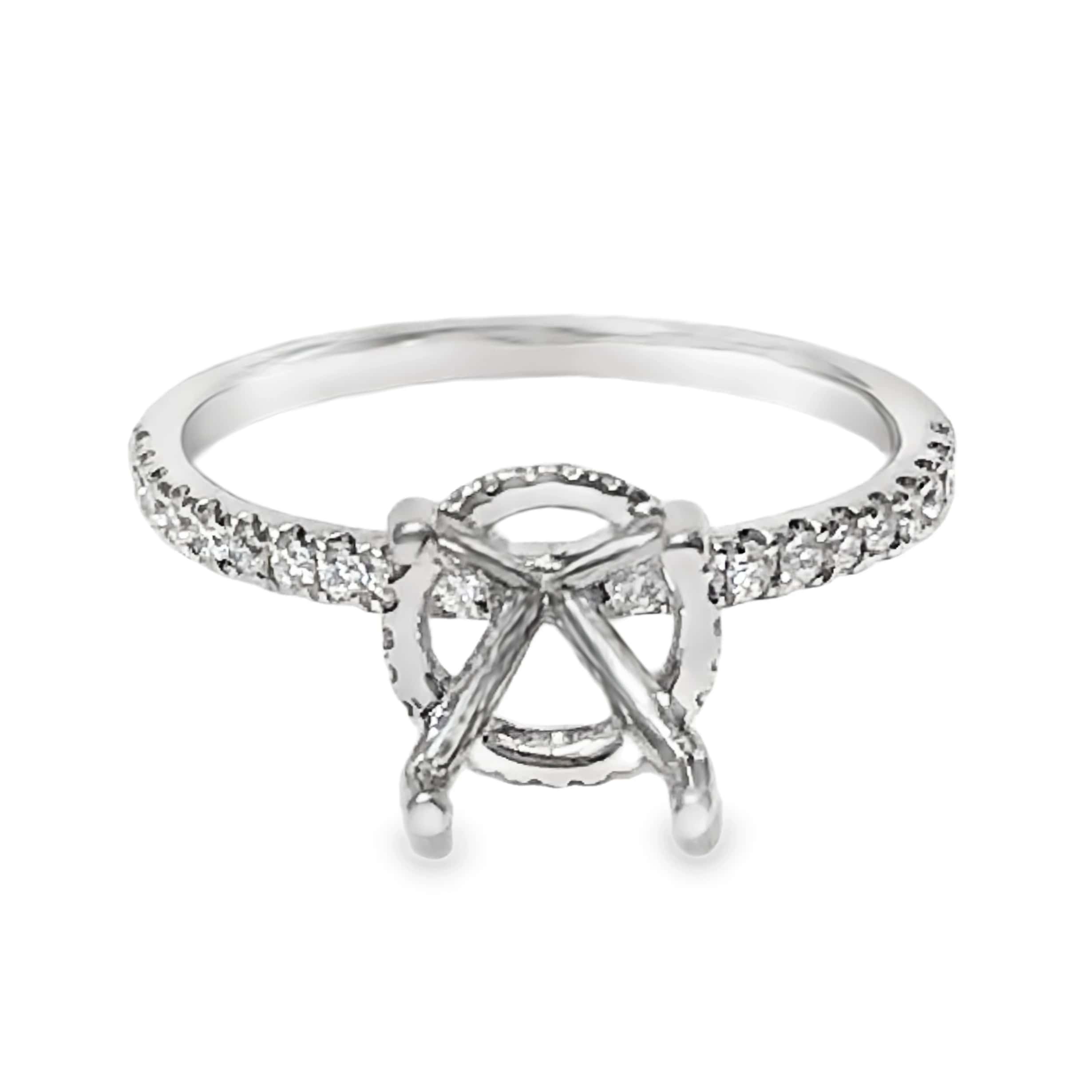 WHITE GOLD DIAMOND ENGAGEMENT STYLE RING MOUNTING