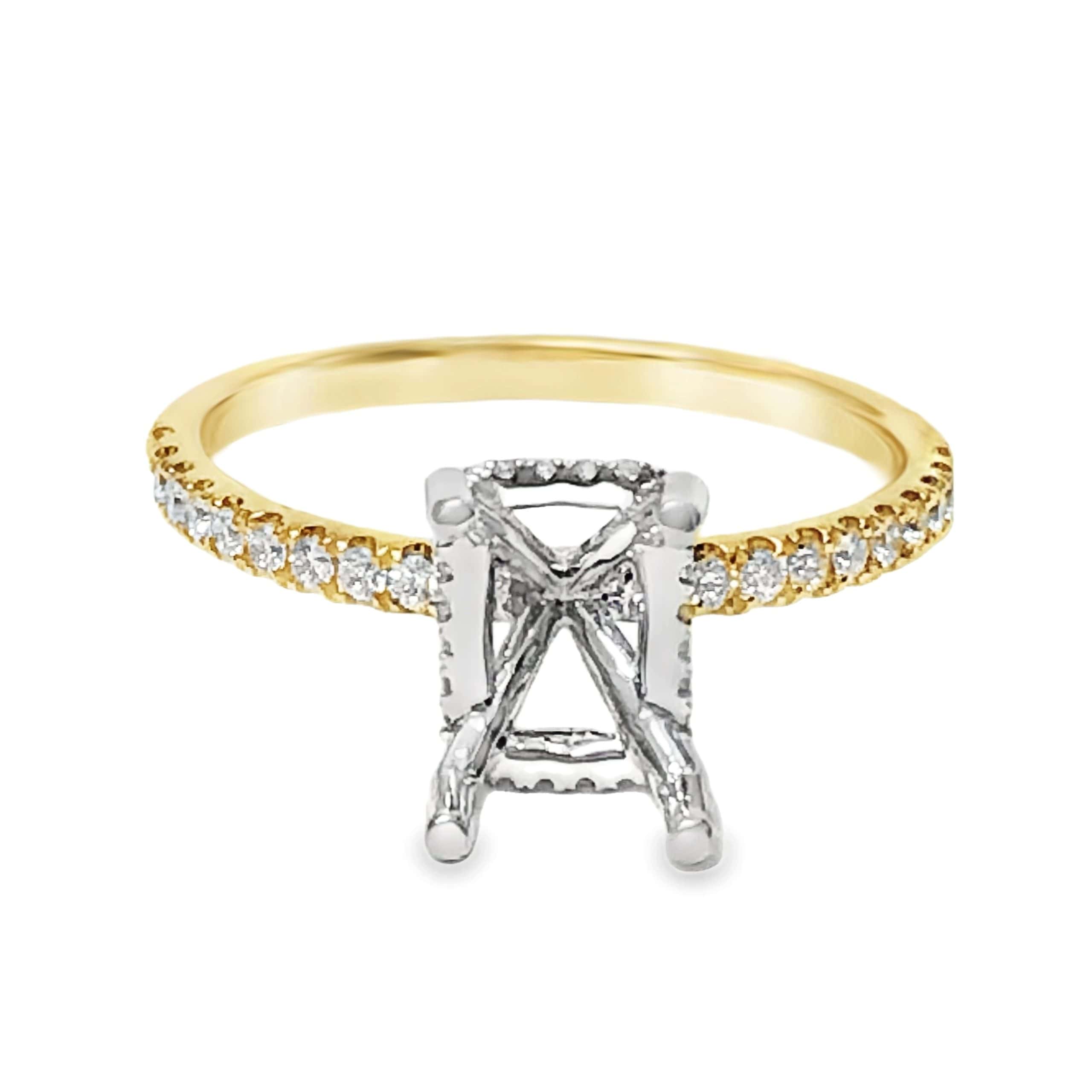 YELLOW & WHITE GOLD DIAMOND ENGAGEMENT STYLE RING MOUNTING