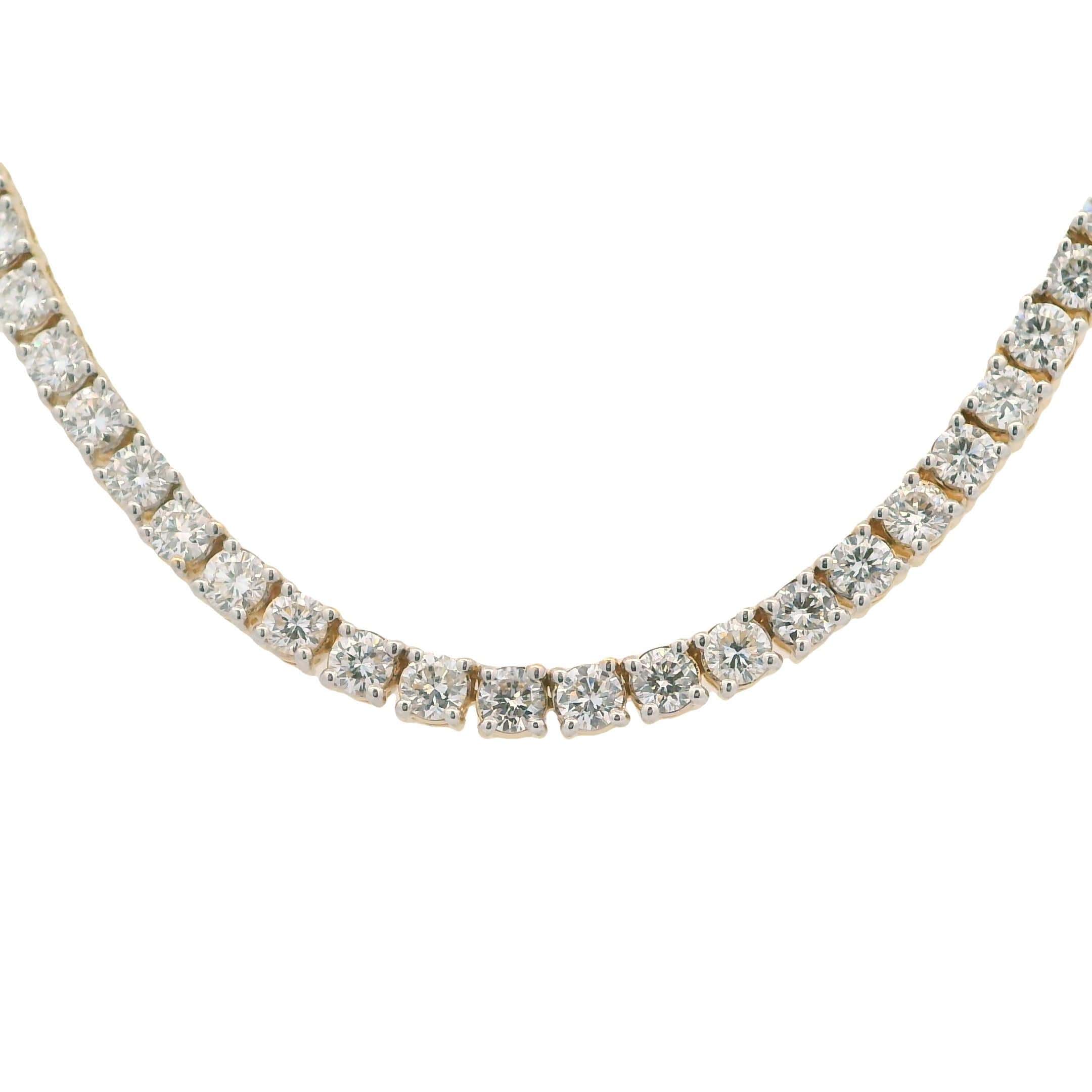 14K YELLOW & WHITE GOLD LAB-GROWN DIAMOND TENNIS NECKLACE