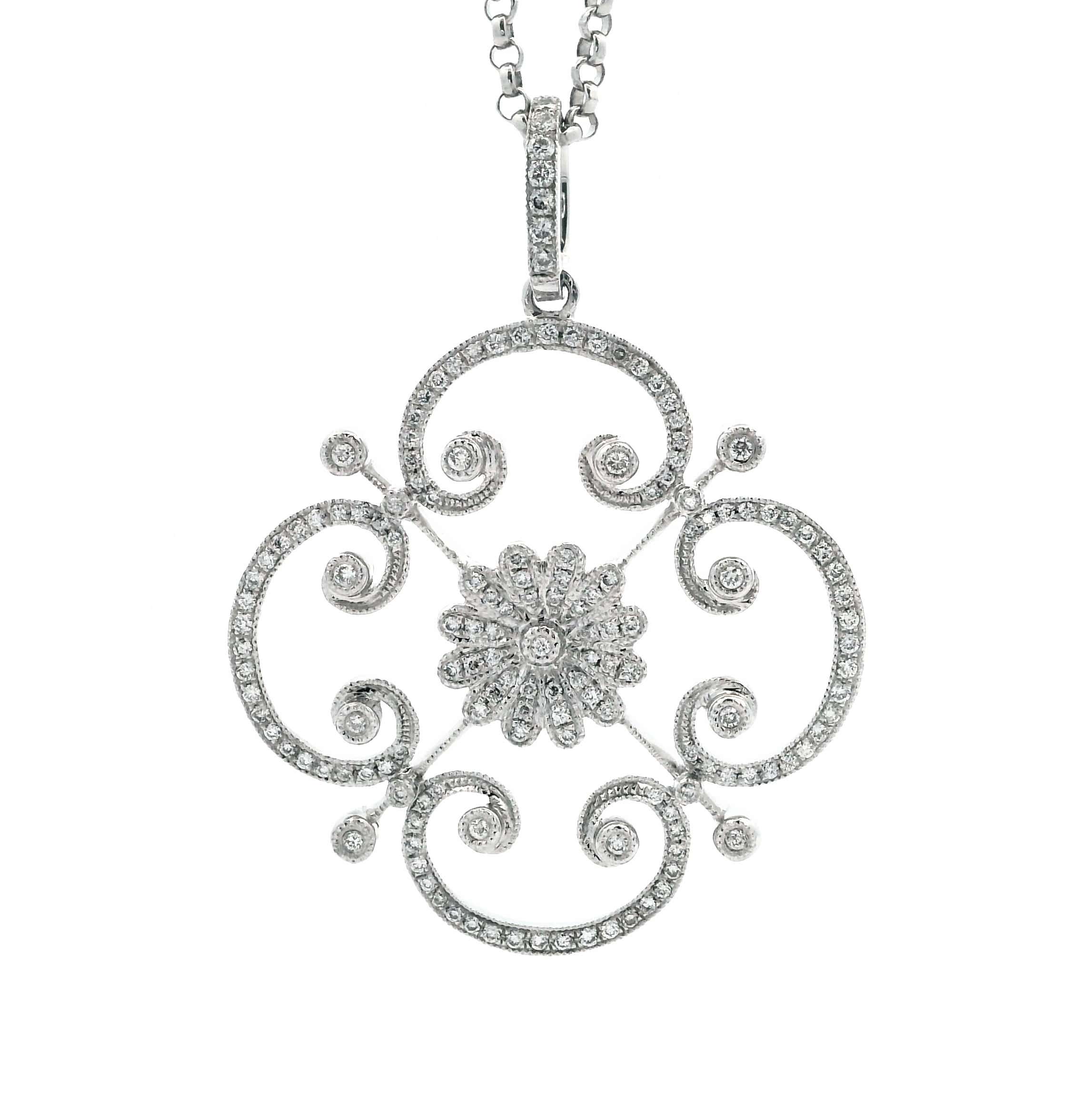 18K WHITE GOLD DIAMOND PENDANT