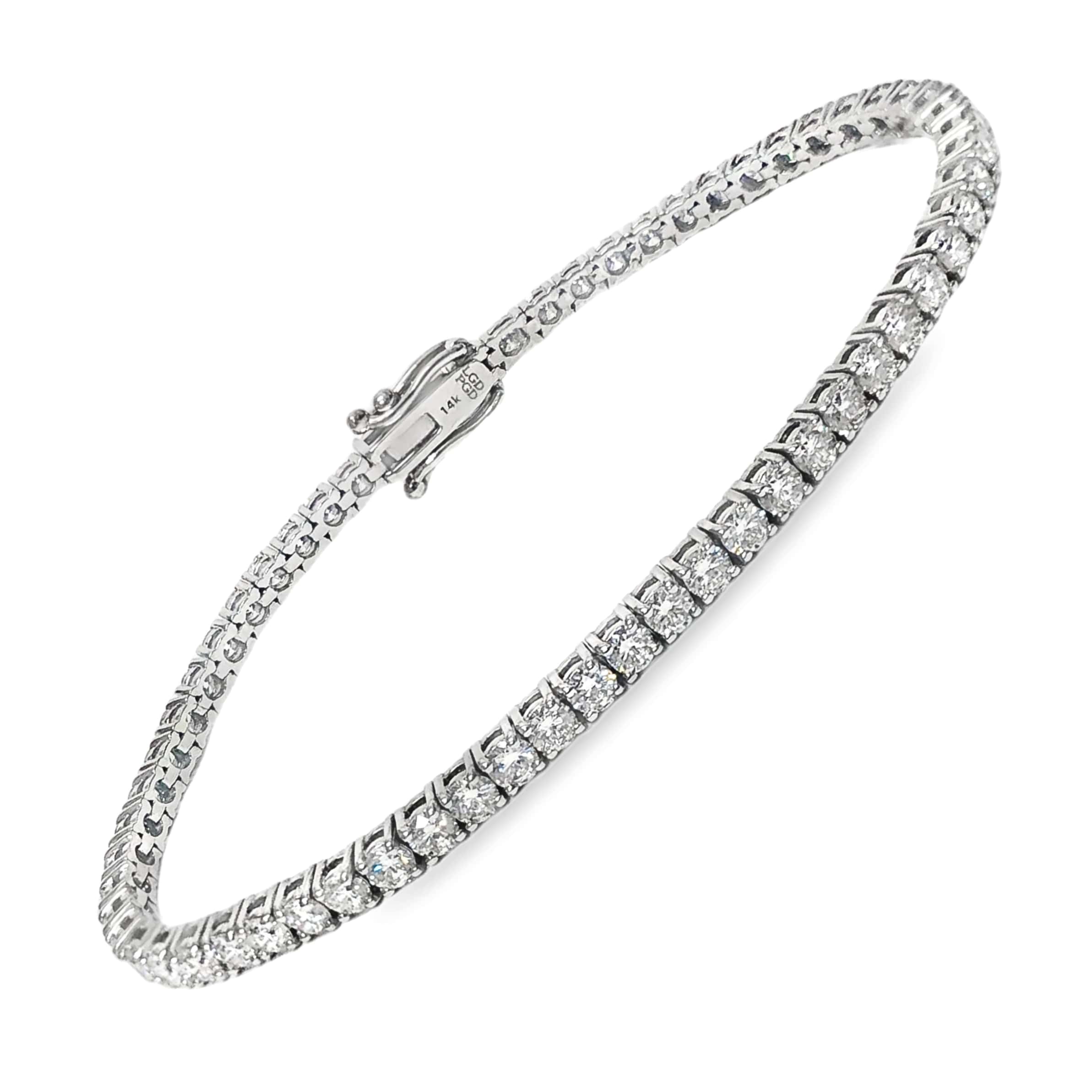 14K WHITE GOLD LAB-GROWN DIAMOND TENNIS BRACELET