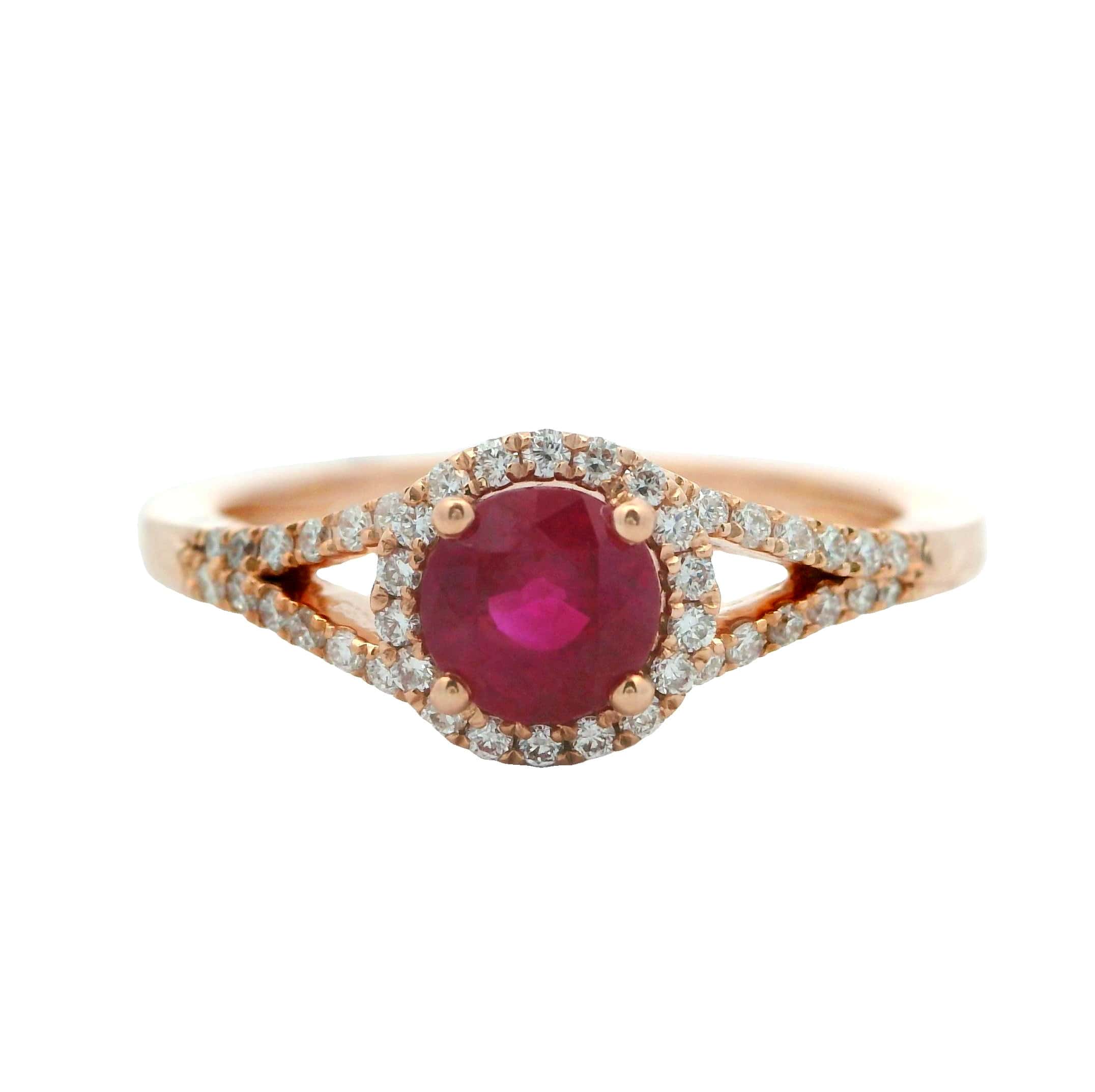 14K YELLOW GOLD RUBY DIAMOND RING