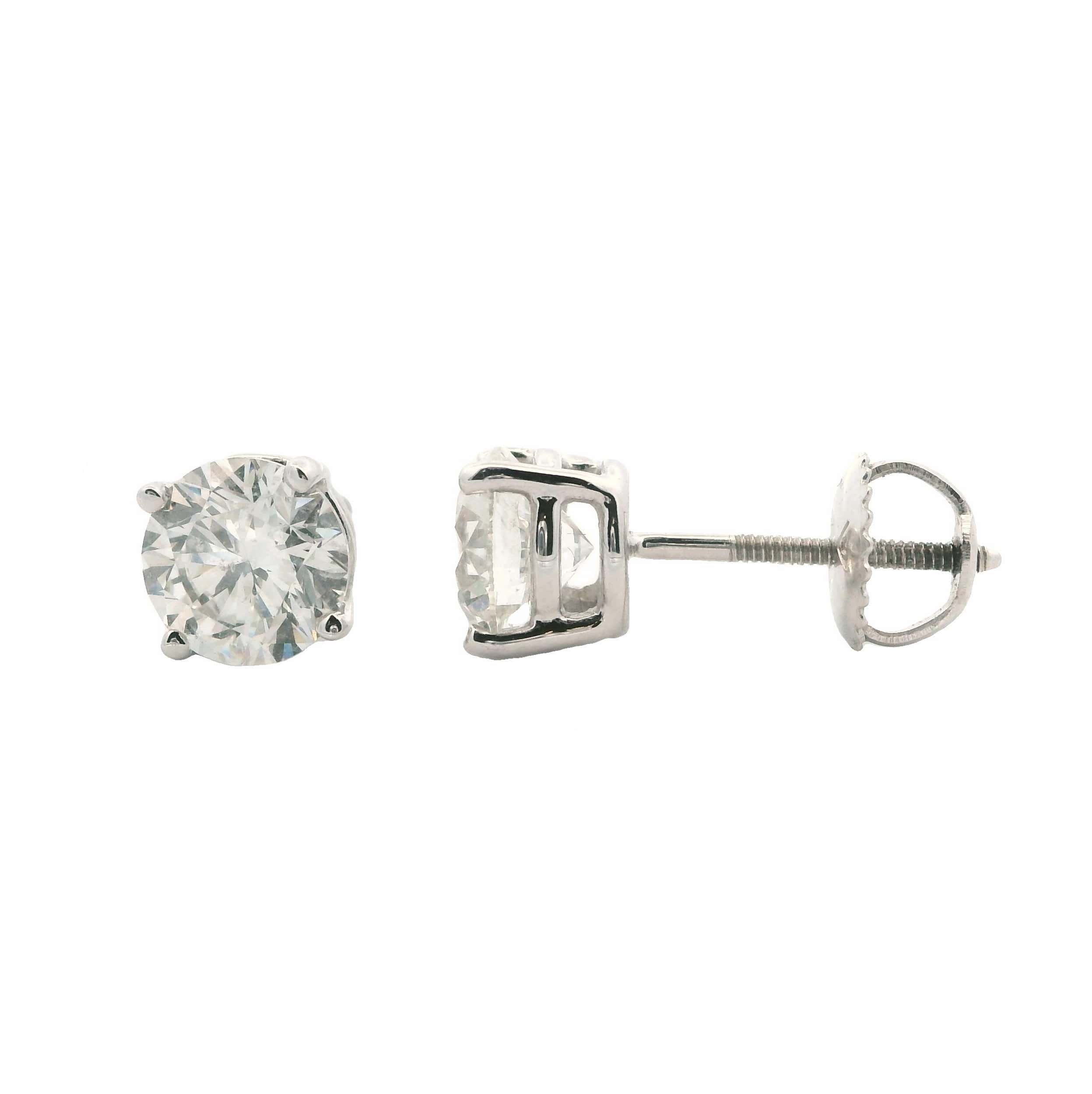 14K WHITE GOLD DIAMOND STUD EARRINGS