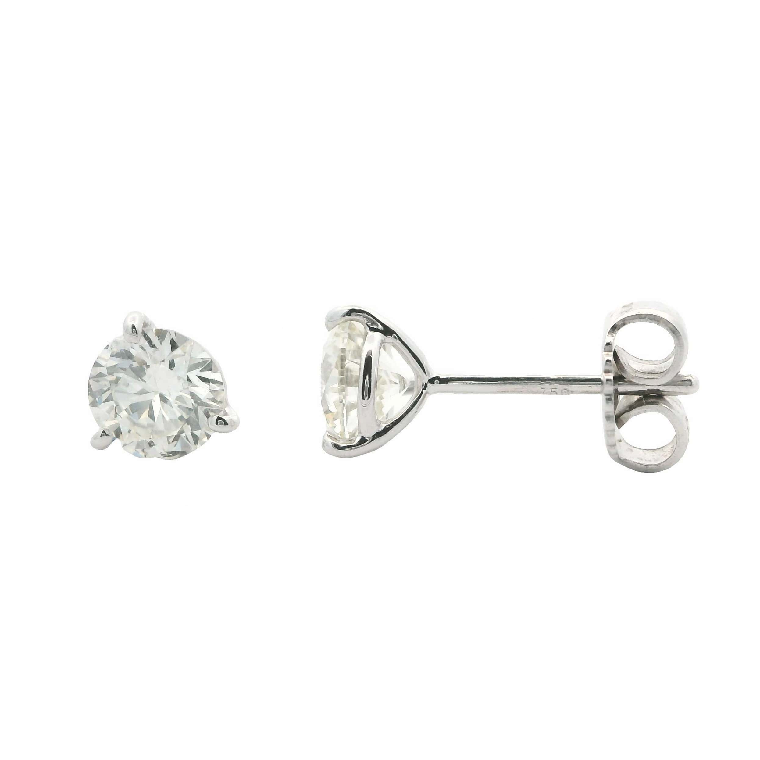 18K WHITE GOLD MARTINI DIAMOND STUD EARRINGS