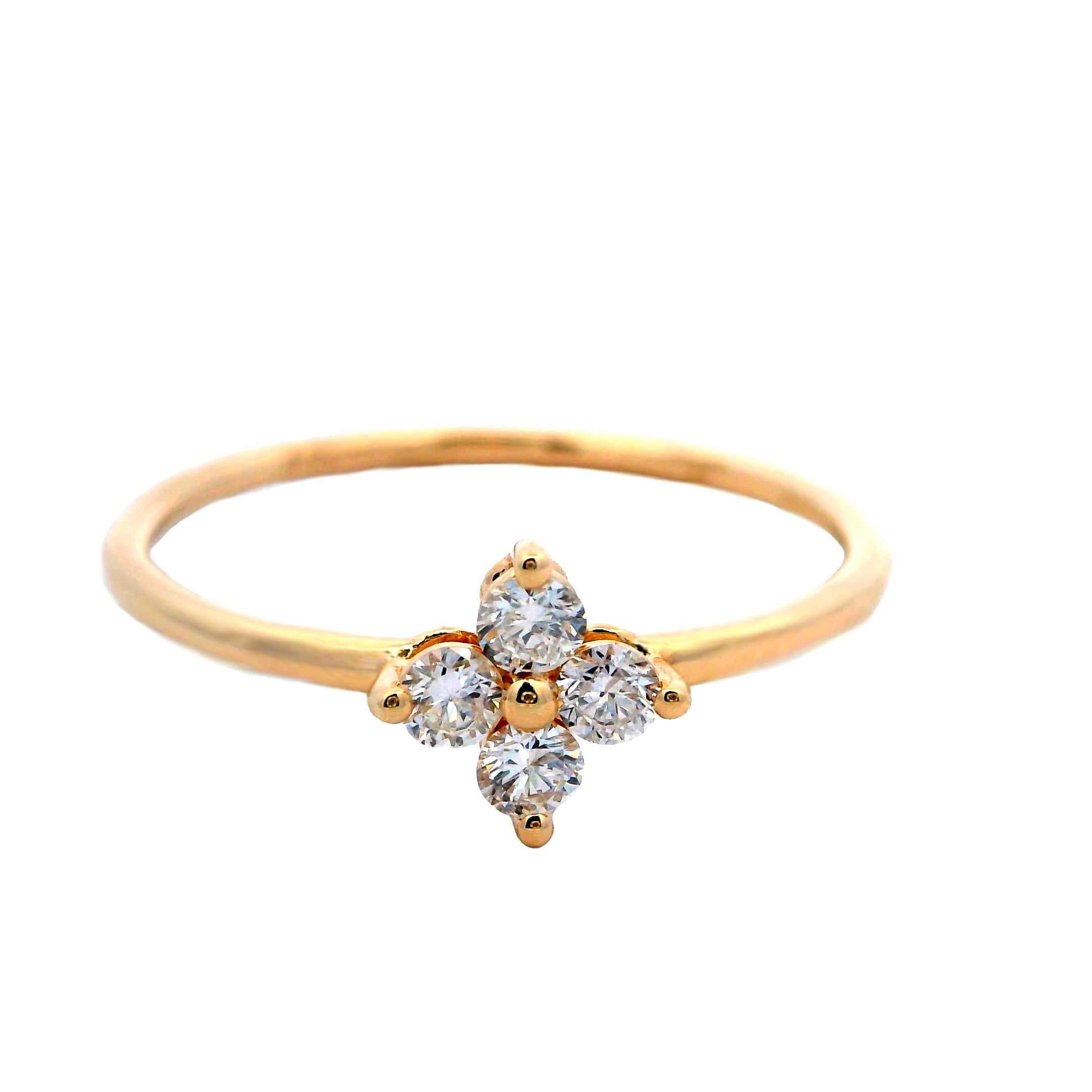 14K YELLOW GOLD 4 DIAMOND RING