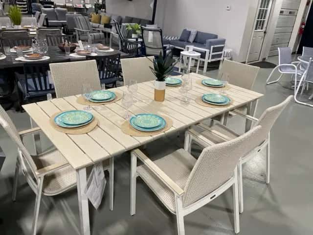 Ventura 6 Person 87″ x 42″ Rectangular Outdoor Dining Set by Gensun