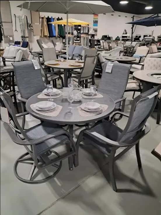 Soho 4 Person 48″ Round Dining Height Outdoor Dining Set by Telescope Casual