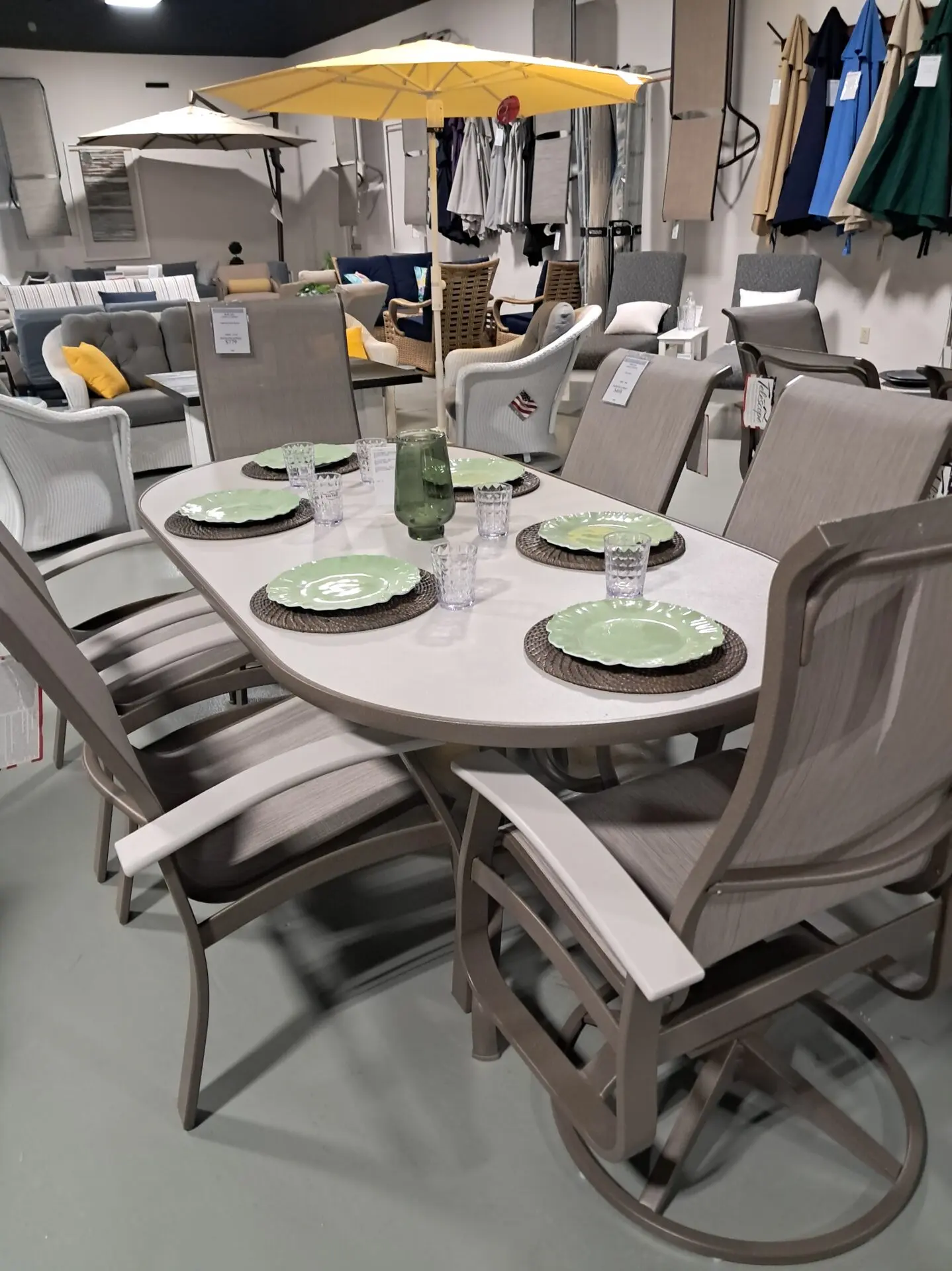 Belle Isle 6 Person 48″ Oval Outdoor Dining Set by Telescope Casual