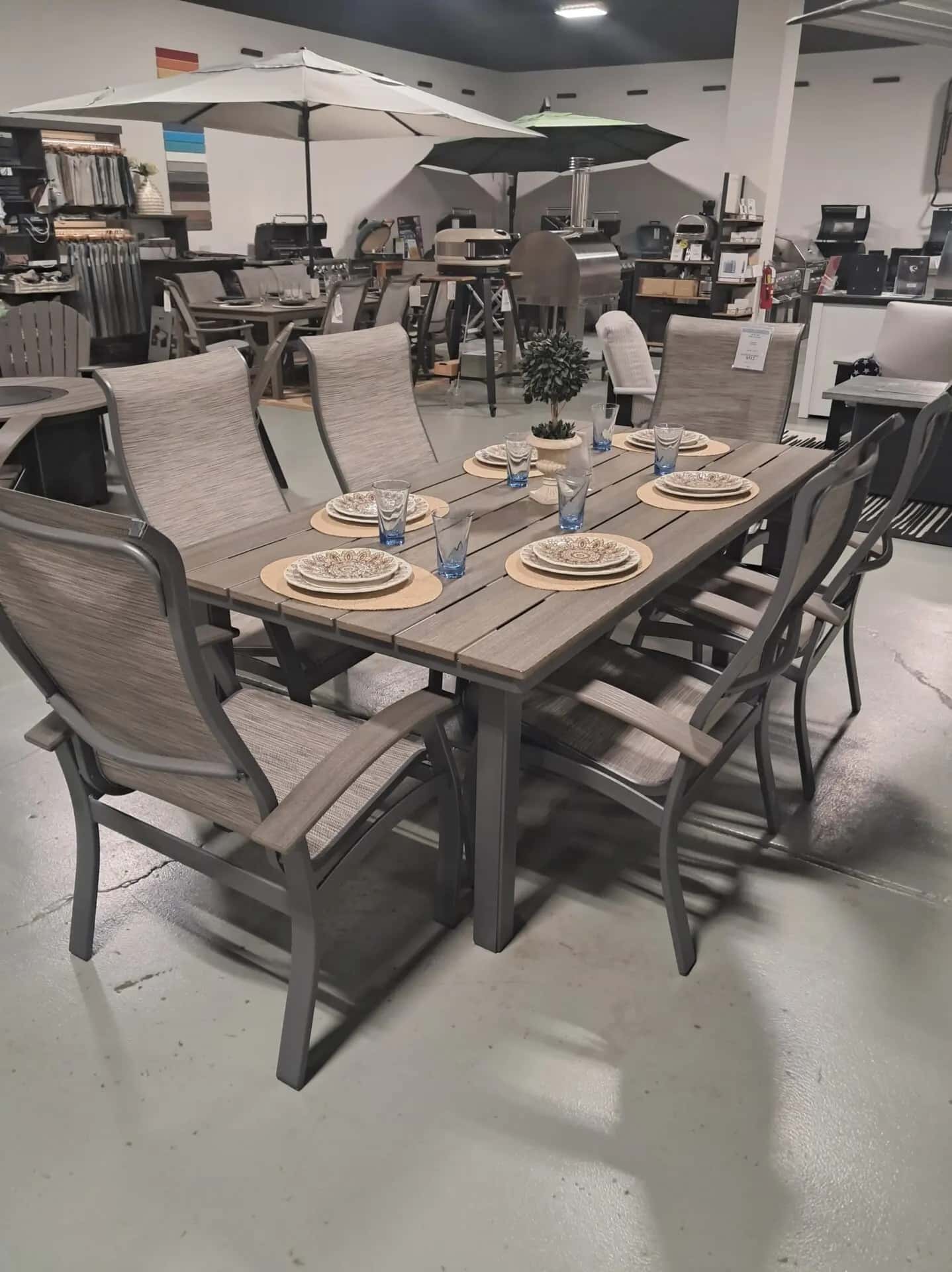 Belle Isle 6 Person 48″ x 84″ Rectangular Outdoor Dining Set by Telescope Casual