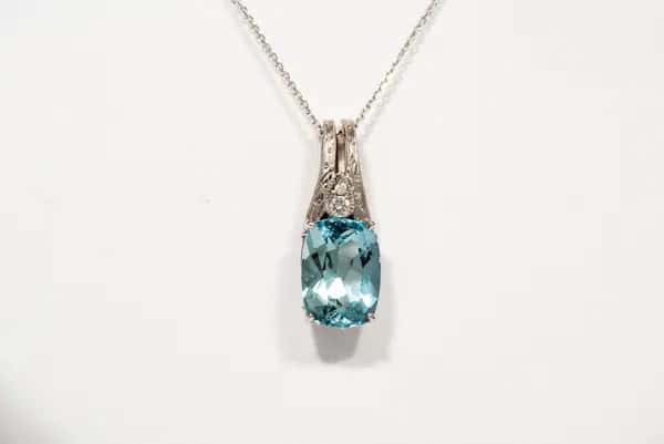 Stunning Cushion Cut Aquamarine Pendant