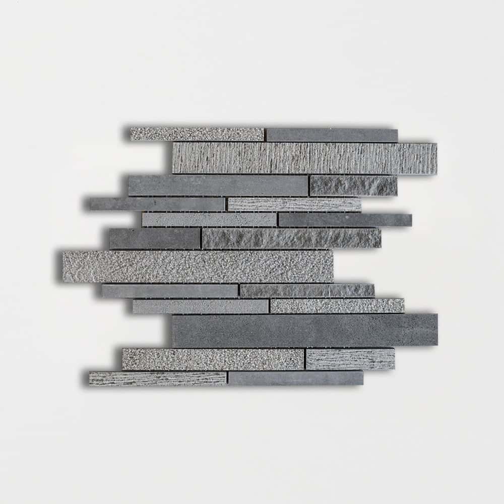Basalto Multi Finish Split Face Basalt Mosaics 12×12