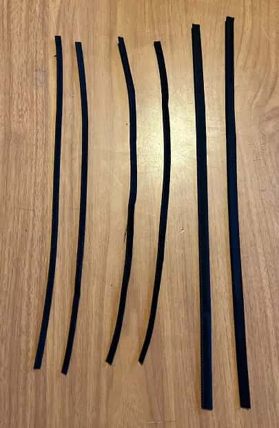 Synthetic water proof hood brace strips. Comes in pairs only.
