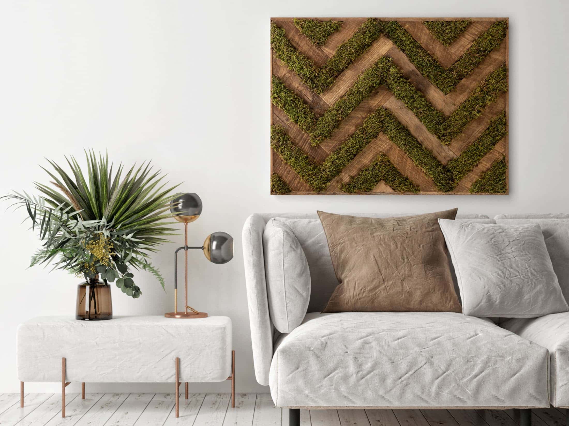 Zigzag Live Moss Wall Art