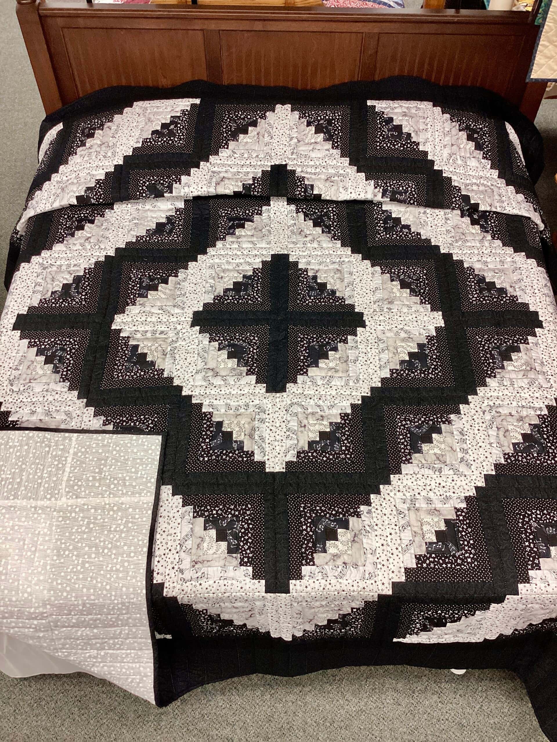 Black and White Log Cabin