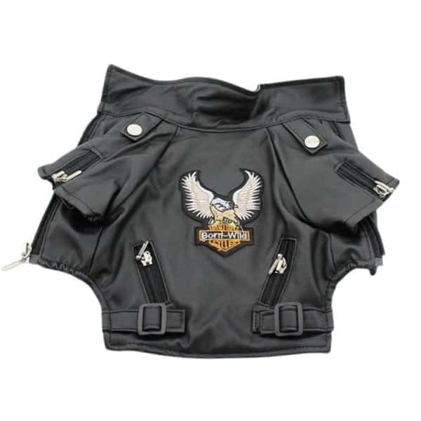 BORN WILD Leather Biker Dog Jacket