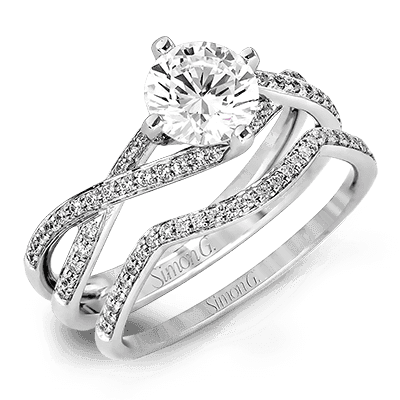Twisted Band Round Diamond Wedding Set