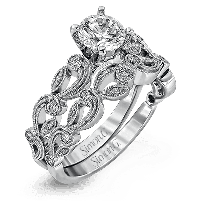 Floral Diamond Engagement Ring