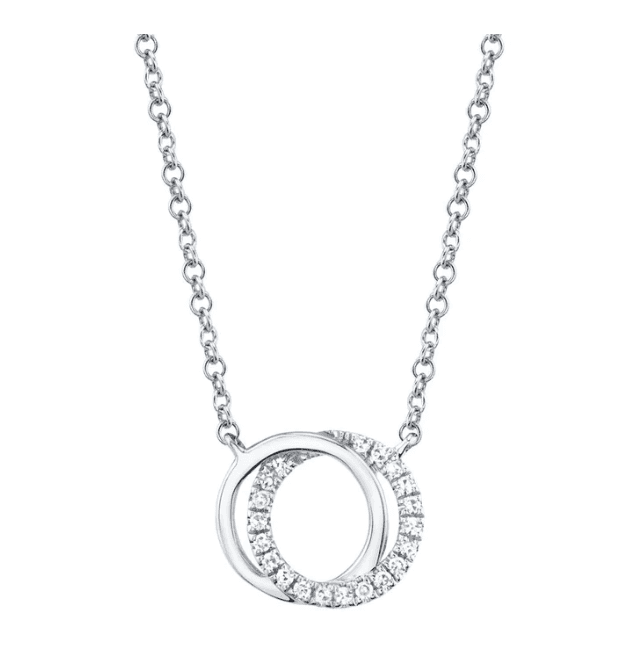 Diamond Love Knot Circle Necklace