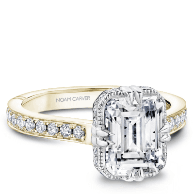 Vintage Hidden Halo Diamond Engagement Ring