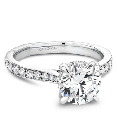 Hidden Halo Diamond Engagement Ring