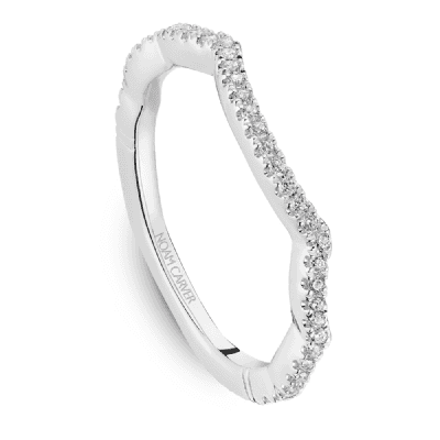 Curved Pave Diamond Wedding Band