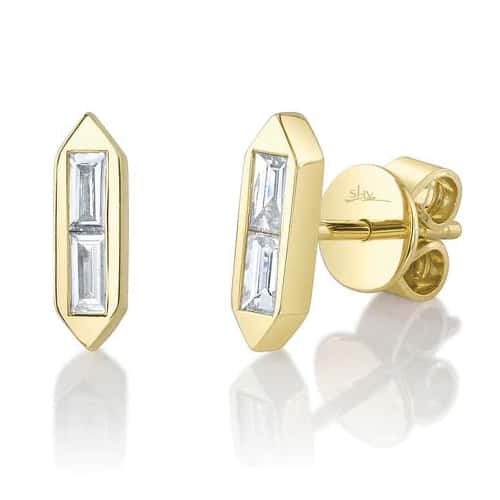 Diamond Baguette Stud Earrings