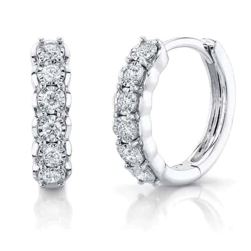 Diamond Huggie Earrings