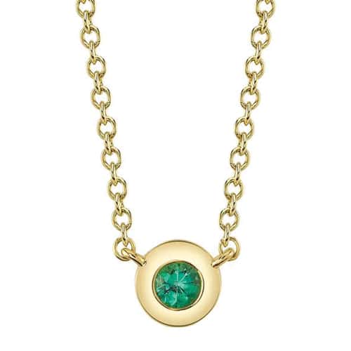 Emerald Bezel Necklace