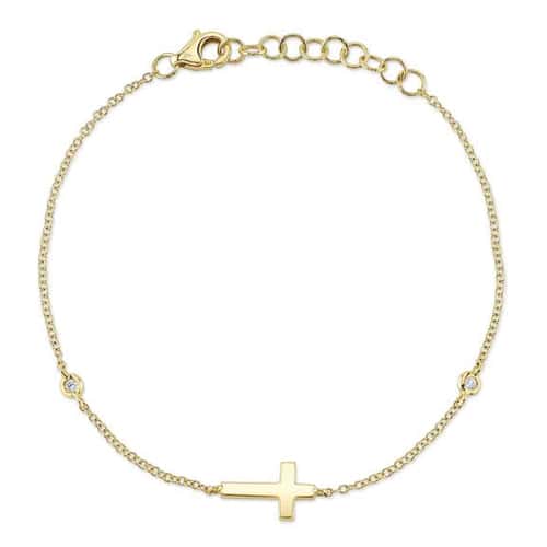 Diamond Bezel Cross Bracelet