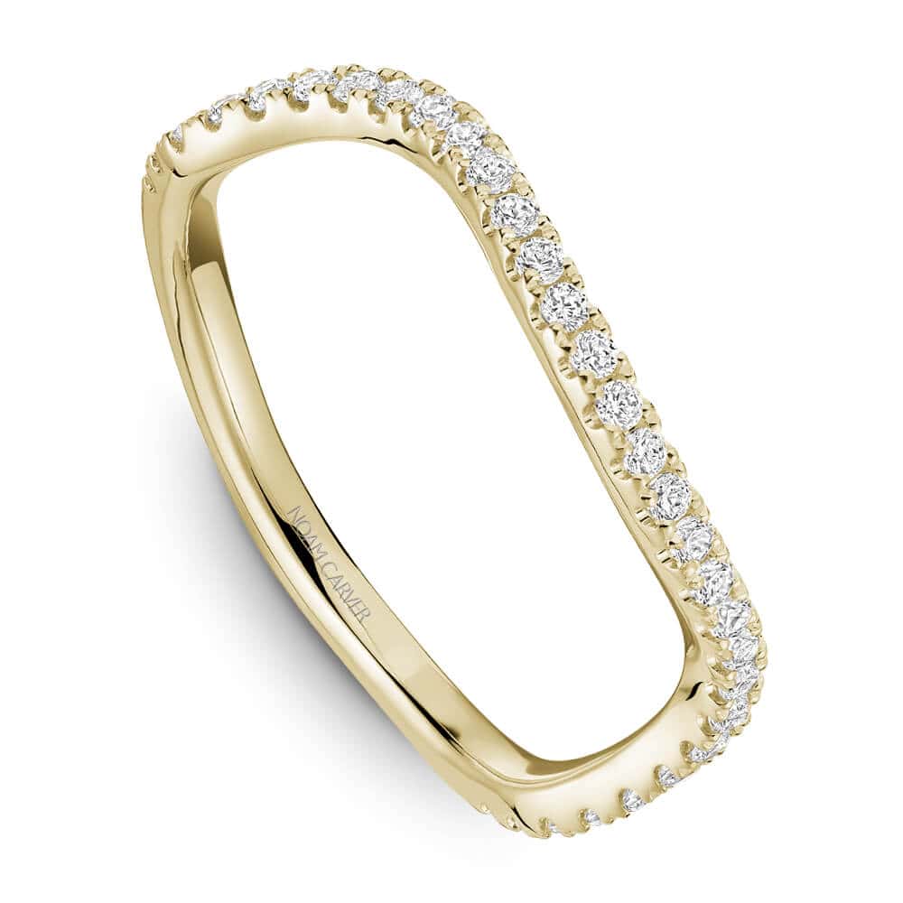 Curved Pave Diamond Stackable Band