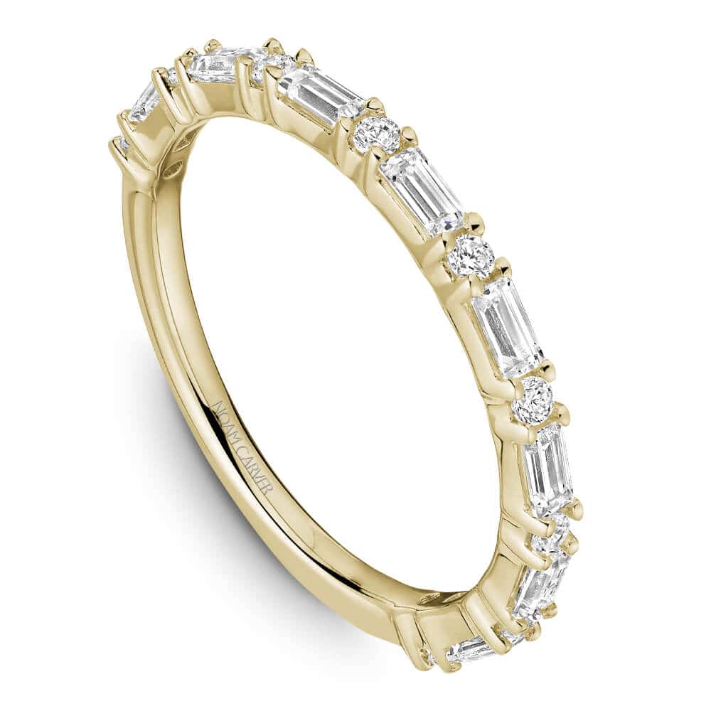 Round and Baquette Diamond Stackable Band