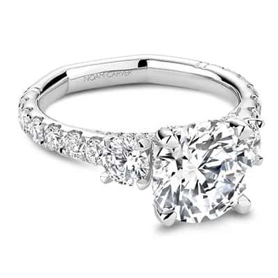 Three Stone Pave Engagement Ring