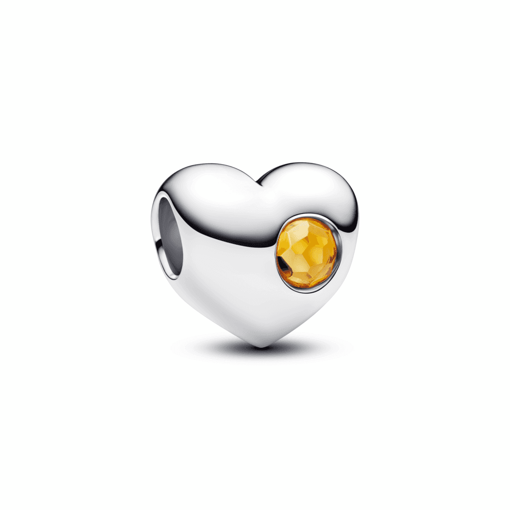 Engravable Honey Stone Heart Charm