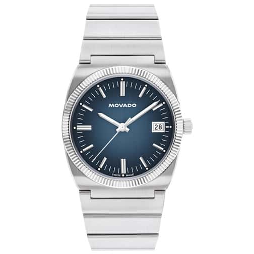 Movado Heritage Ondoplan Blue Mens Watch
