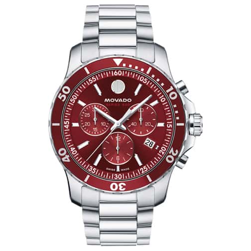 Movado Series 800 Chronograph Red Mens Watch