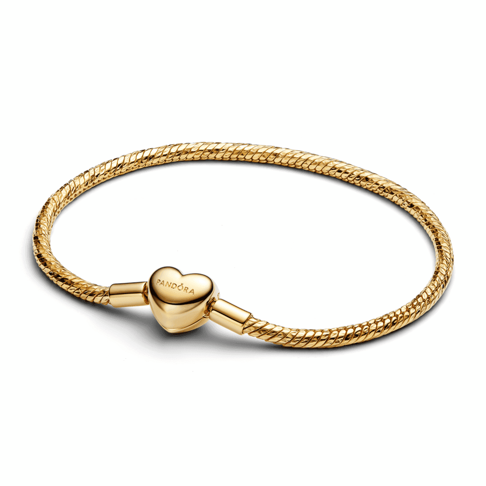 Heart Clasp Faceted Snake Chain Bracelet