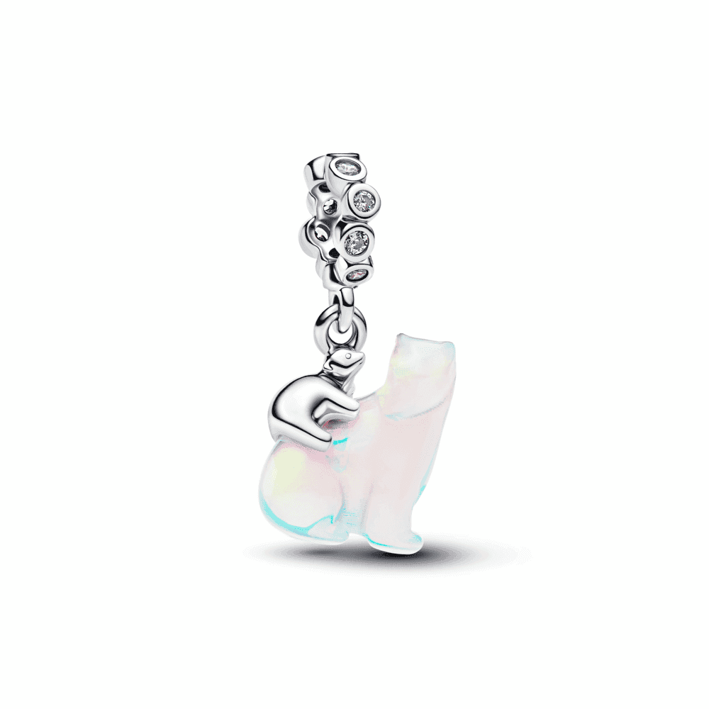 Polar Bear Mother & Cub Dangle Charm