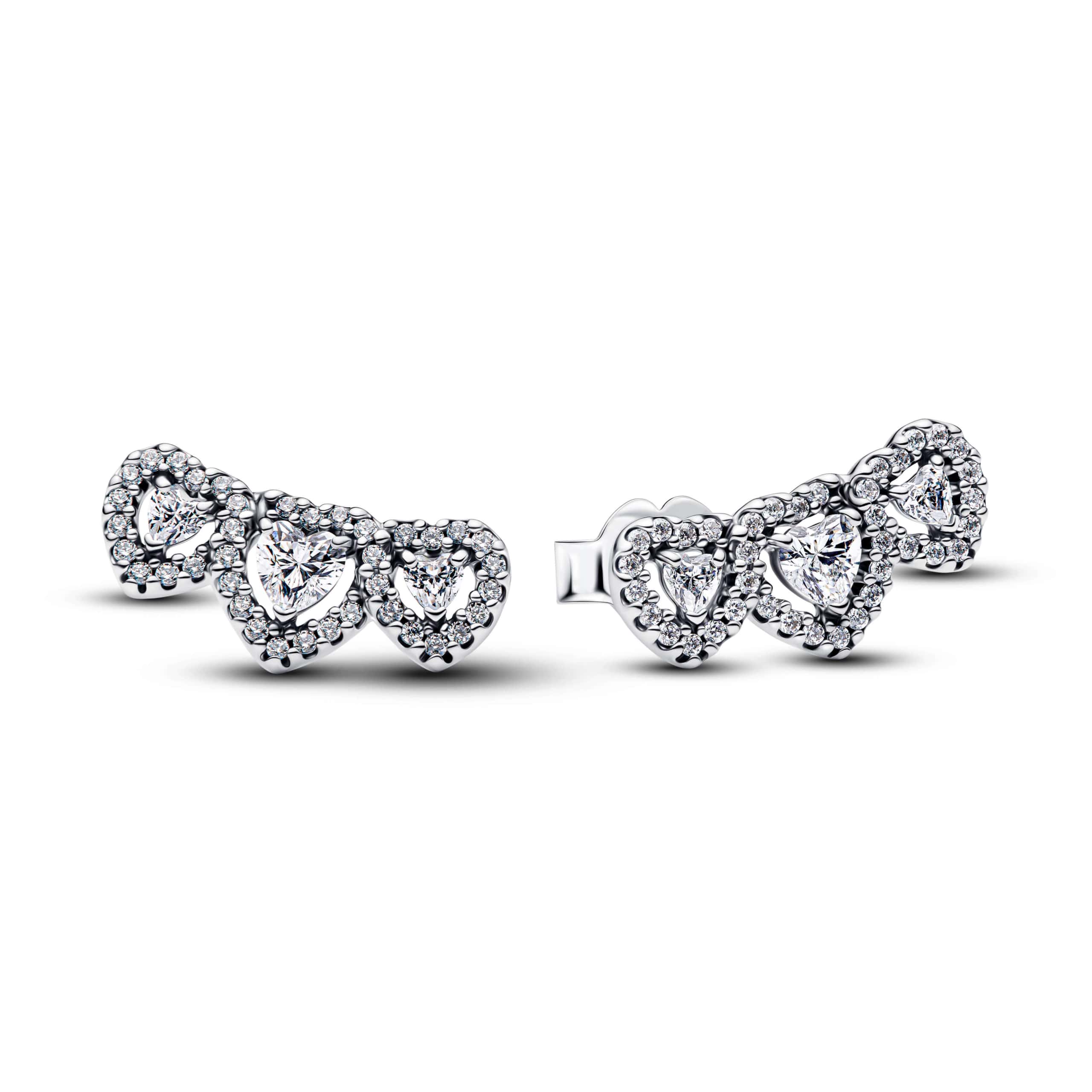 Halo Heart Trilogy Stud Earrings