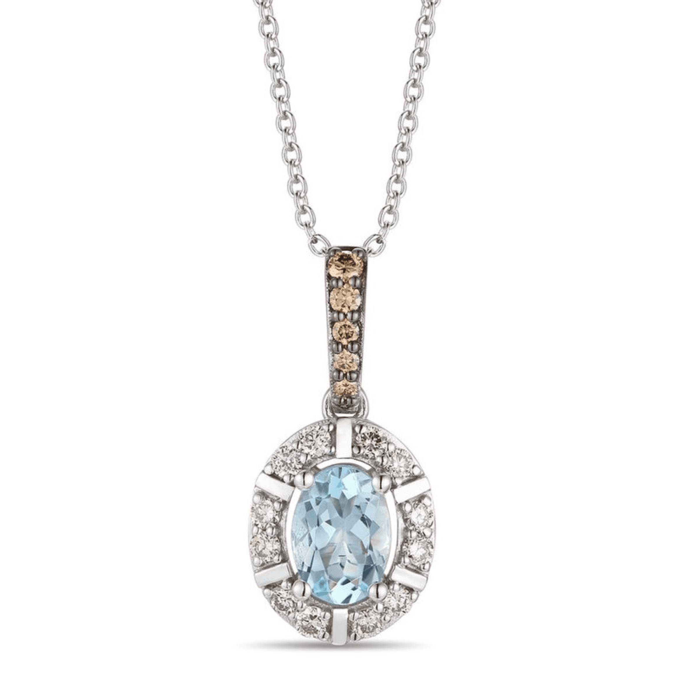 Sea Blue Aquamarine® and Chocolate diamonds® Pendant
