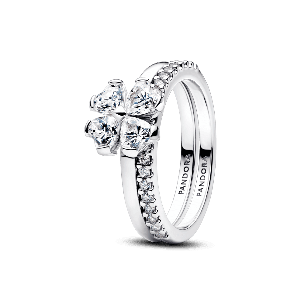 Sparkling Lucky Clover Splittable Ring