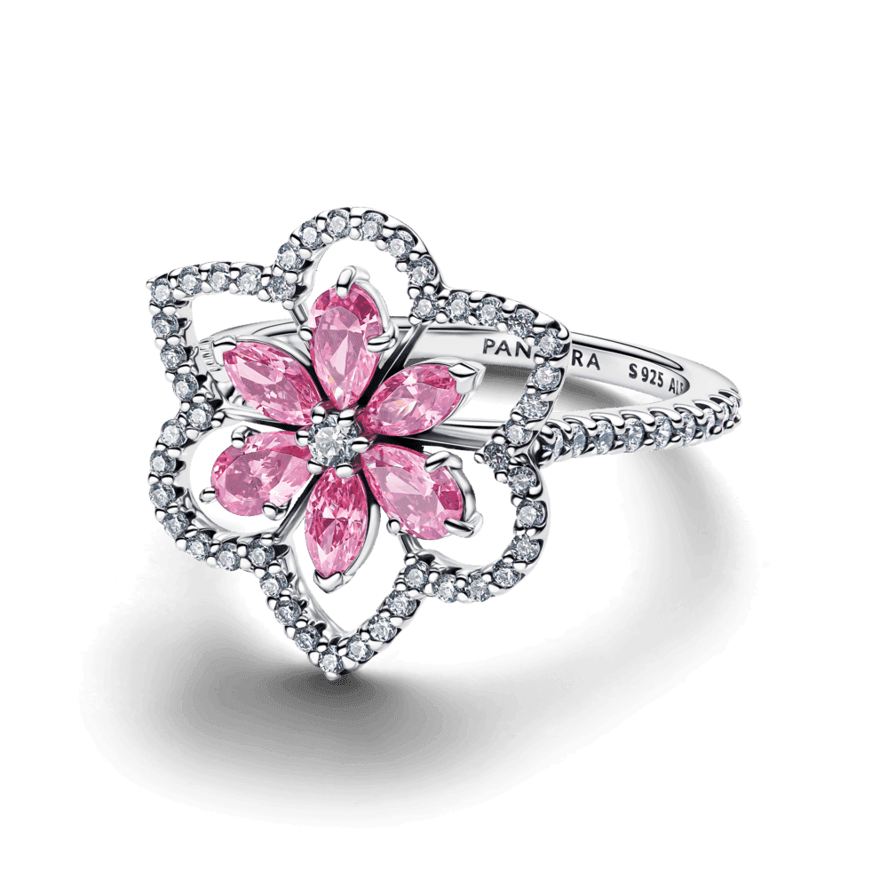 Double Flower Cocktail Ring