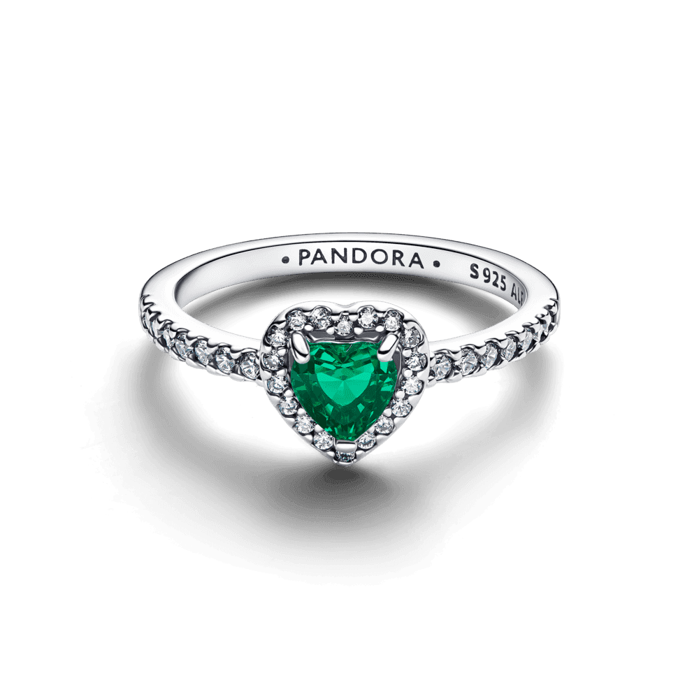 Elevated Royal Green Heart Ring