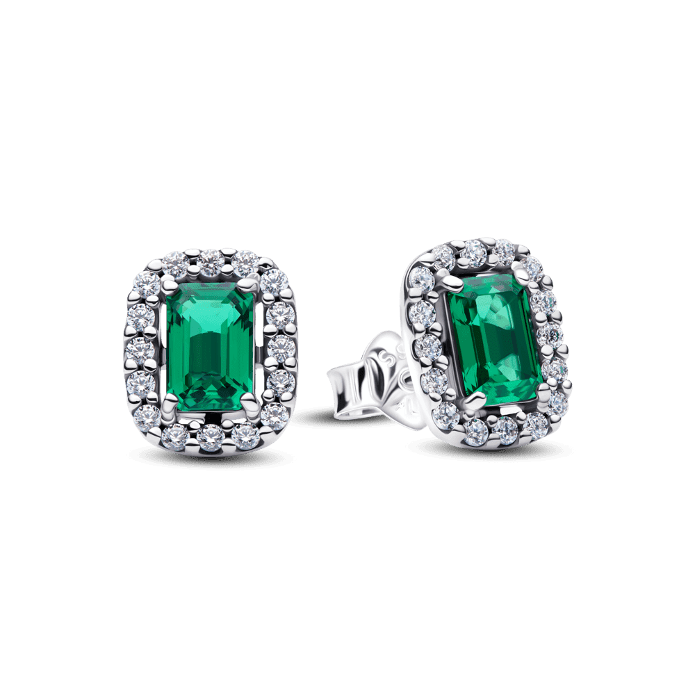 Sparkling Rectangular Stud Earrings
