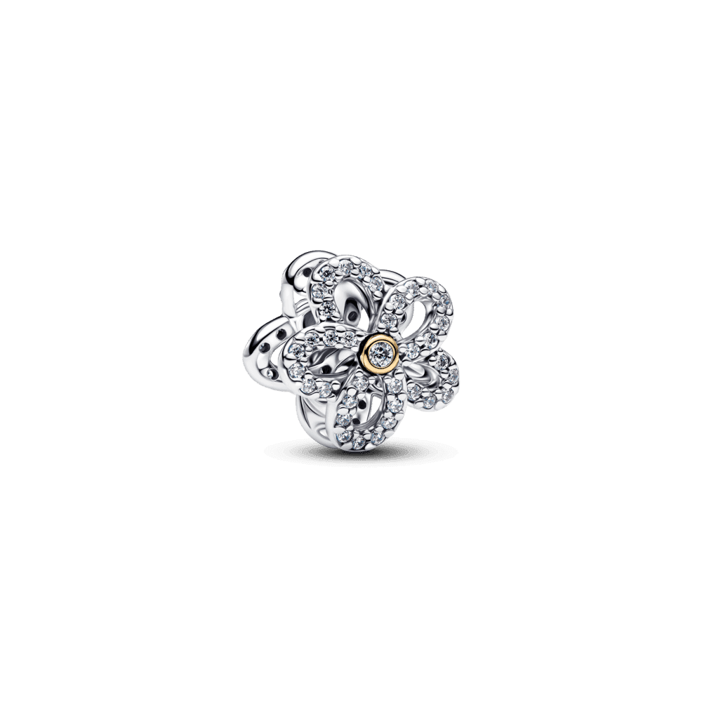Pave Flower Openwork Charm