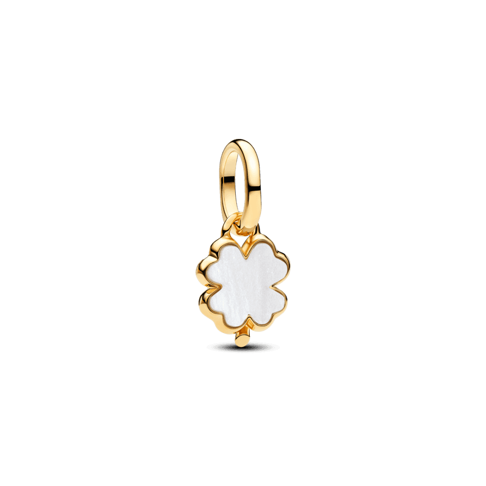 White Lucky Clover Dangle Charm