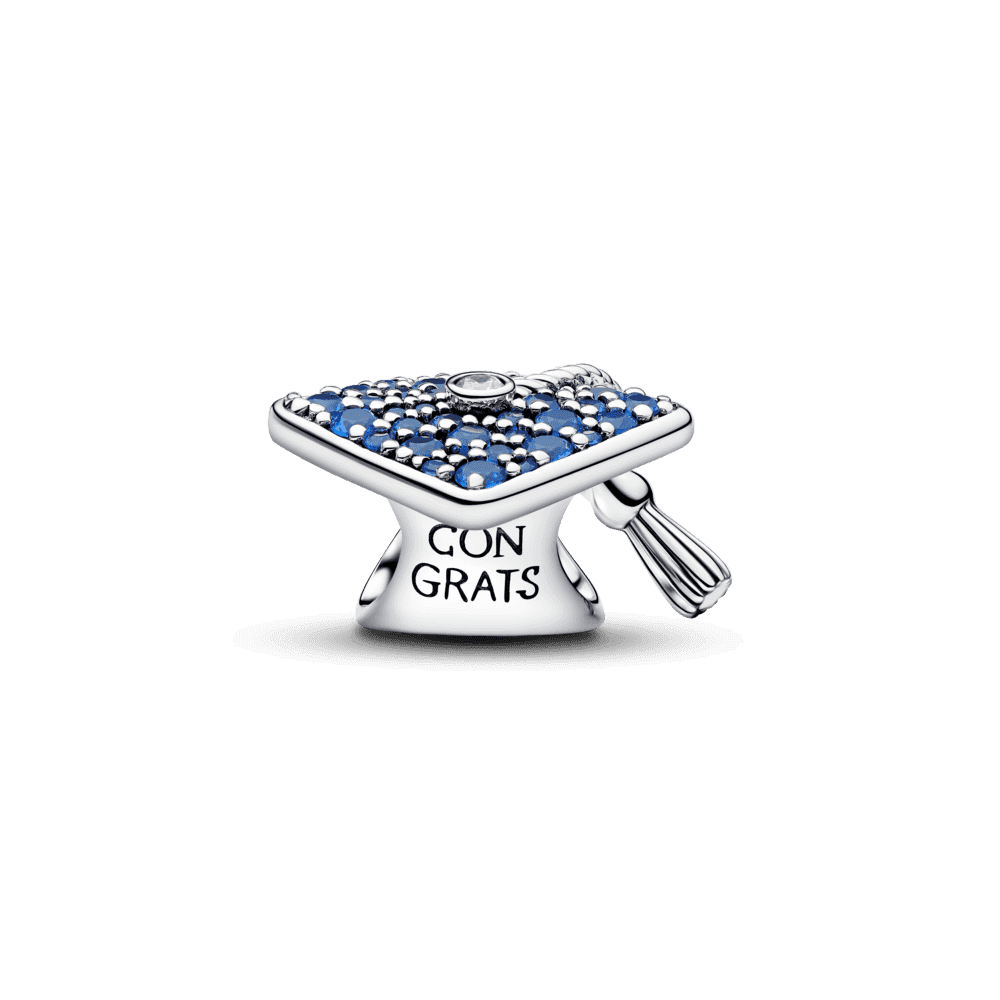 Sparkling Blue 2026 Graduation Cap Charm