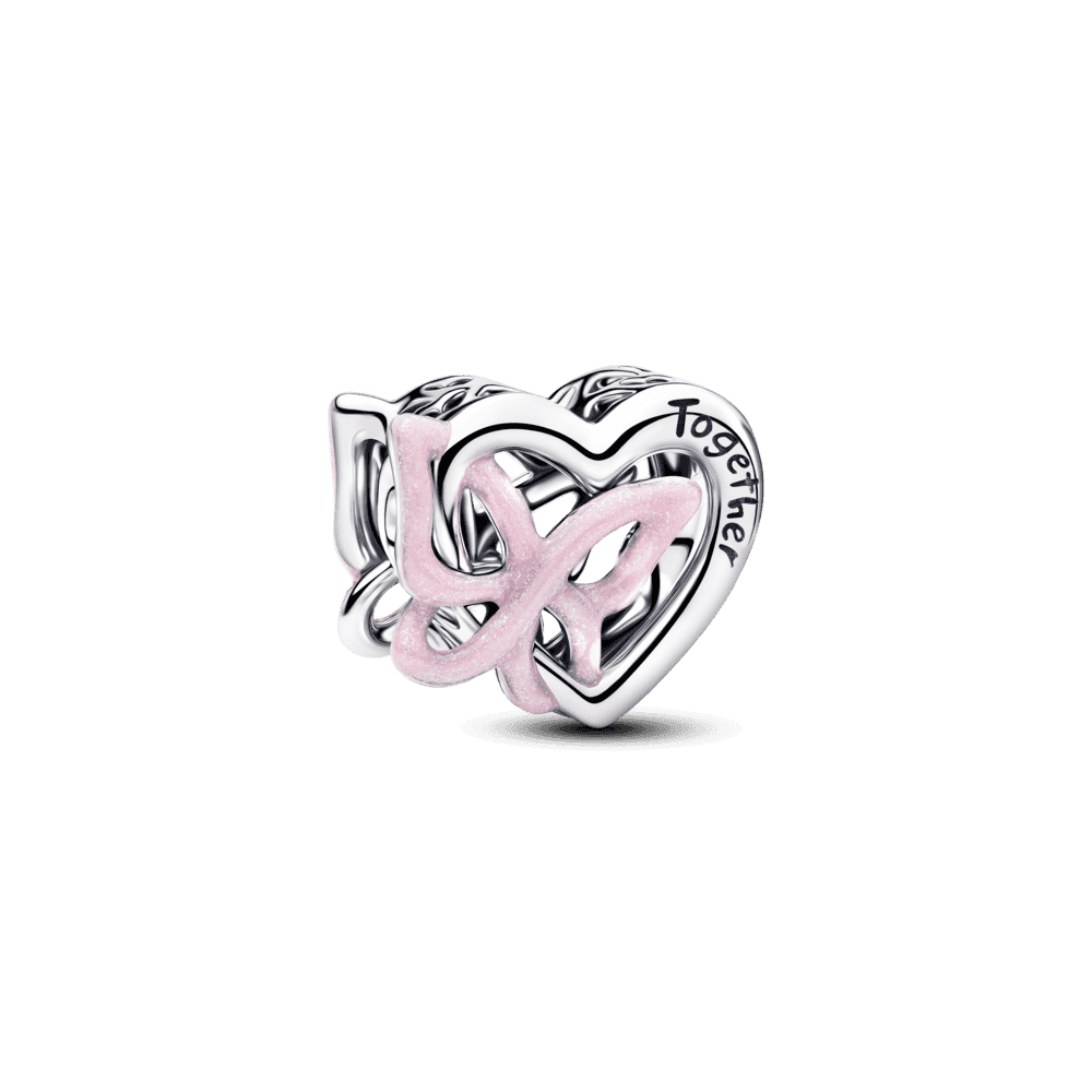 Entwined Heart & Butterfly Charm