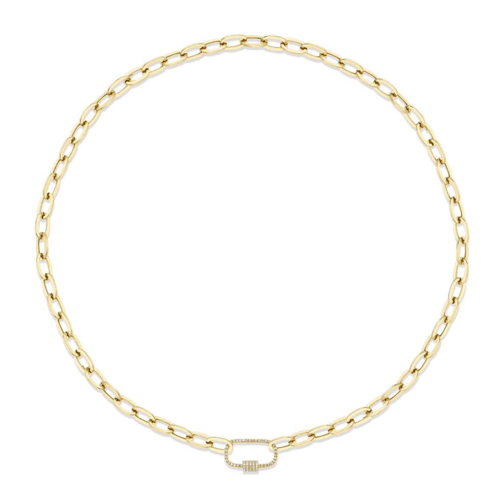 DIAMOND PAPER CLIP LINK NECKLACE