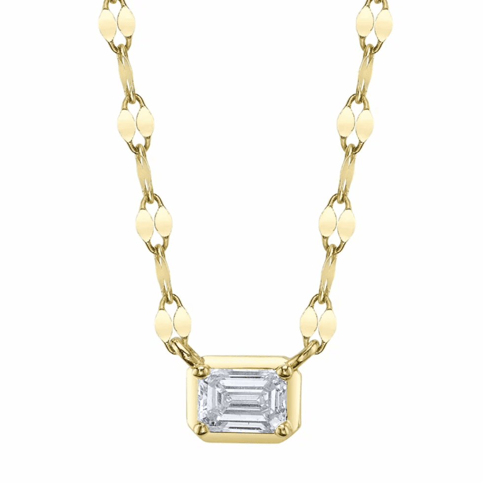 DIAMOND EMERALD SPARKLE CHAIN NECKLACE